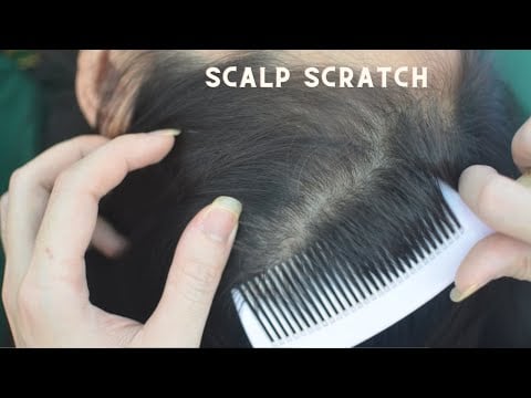 ASMR Hair Combing And Head Scratch, Relaxing Hair Sounds - Tingly For Headache Relief