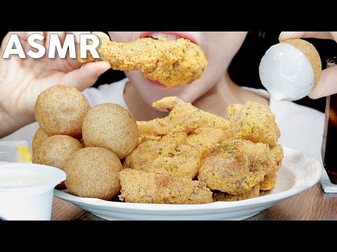 ASMR Ppurinkle Chicken and Cheese Balls Eating Sounds | 뿌링클 치킨, 치즈볼 먹방 | MINEE EATS