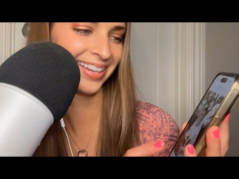 ASMR | Up-Close Whisper/Ramble Life Updates/Phone Tapping (showing you pictures)
