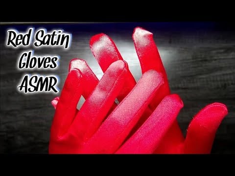 Red Satin Gloves ASMR ♥️ Table Tracing ☝️ Hand Movements ✋ Whispering 🤫 No AI