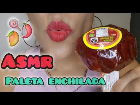 ASMR | PROBANDO PALETA GIGANTE |MANGO CON CHILE|