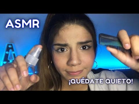 ASMR ROLEPLAY ESPAÑOL / Te HAGO un PEINADO (TRENCITAS) para que te RELAJES y DUERMAS 😴