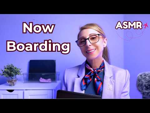 ASMR Airline Gate Agent ✈️ Soft Spoken Boarding & Airport Announcements | Shimmer Air to Boston
