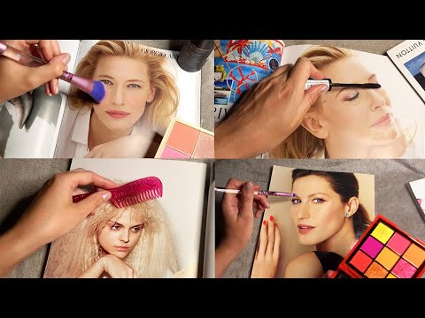 ASMR Applying Makeup to Magazines (Whispered)