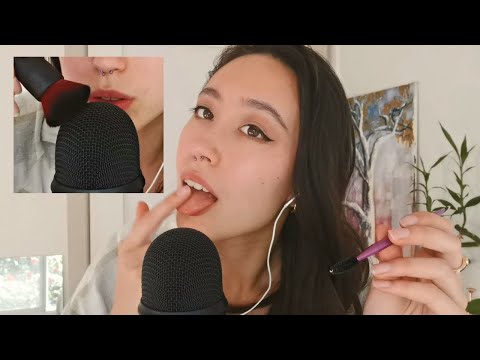 ASMR - BRUSHING ON THE MIC and SPIT PAINTING (30 mins)