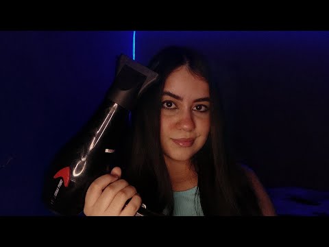 ASMR LAVANDO E SECANDO SEU CABELO