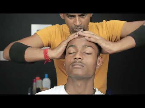 Satisfying Indian Head Massage With Pure 3d ASMR Sound And Neck Cracking | Tapping And Scratching