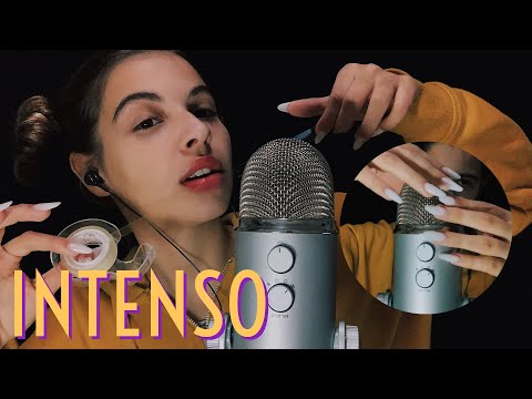 ASMR INTENSO NO BLUE YETI COM SONS FITA ADESIVA NO MICROFONE