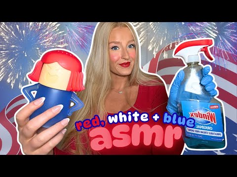 ONLY Red, White, & Blue Tingles 💤 ASMR (whispered, mouth sounds) Happy 4th of July! 🇺🇸