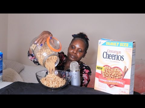 CINNAMON CHEERIOS ASMR EATING SOUNDS