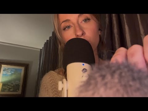 asmr cozy mouth sounds & makeup brushing⭐️