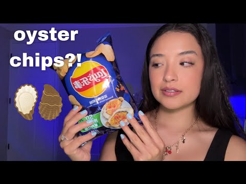 ASMR | Trying Lay’s garlic oyster chips! 🦪🧄