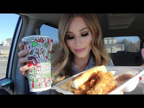 ASMR | 11th *Twelve Days Of Mukbang!!* Raising Cane's In My Car 🍗🍞🤤 (whisper ramble, eating sounds)