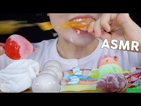 ASMR Frozen Candy Eating Sounds | 얼린마시멜로우, 얼린물방울떡, 얼린닉클립, 얼린껌, 얼린틱톡젤리, 얼린마이쮸 먹방 | MINEE EATS