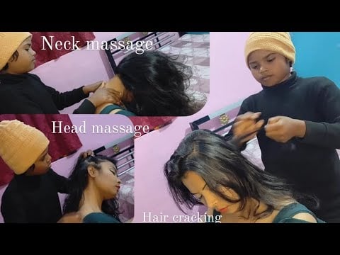 Asmr head massage💆‍♀️| hair cracking| shoulder massage for complete relaxation😴💤