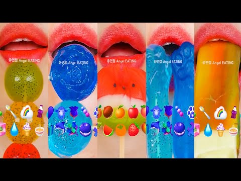 asmr EMOJI FOOD CHALLENGE FOR SLEEP RELAXING 수면유도 asmr 이모지 먹방 모음집 eatingsounds