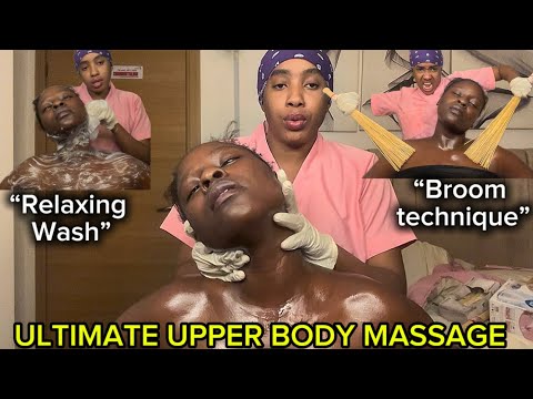 ASMR: SATISFYING UPPER BODY MASSAGE,SOFT WHISPERS,INTENSE BODY WASH & RELAXING MOUTH SOUND FOR SLEEP