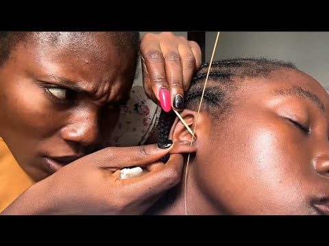 Deep Ear Cleaning, Ear Eating & Spit Painting Back Scratching, Picking Hair Scratch, Dental flossing