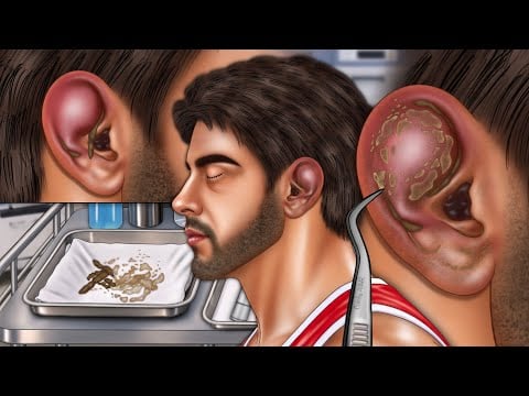 Deep Ear Wax Removal Animation, Relaxing Ear Care And Hygiene Animation, ASMR Animation
