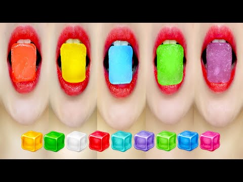 ICE & KINJO JELLY EMOJI FOOD EATING SOUNDS 얼음 & 킨죠젤리 이모지 먹방 ASMR MUKBANG