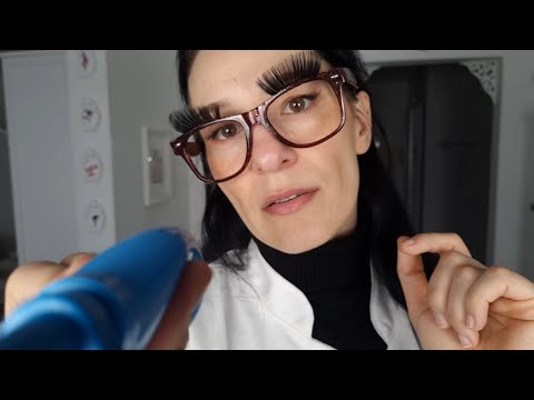 Doctor with bad English treats you with different tools and tests ASMR