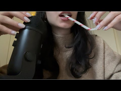 ASMR candycane mouth sounds & hospital storytime?? (bare mic tracing)