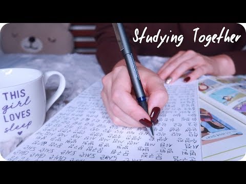 ASMR Rainy Day Studying (Inaudible Whisper, Pen Writing, Rain) 🌧️