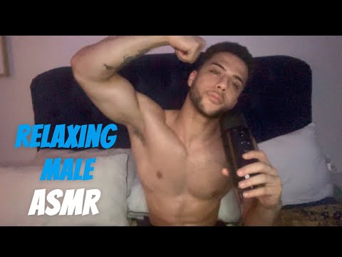Chest Tapping, Bicep Flexing, Male Whispering - Relax with this Shirtless ASMR Male