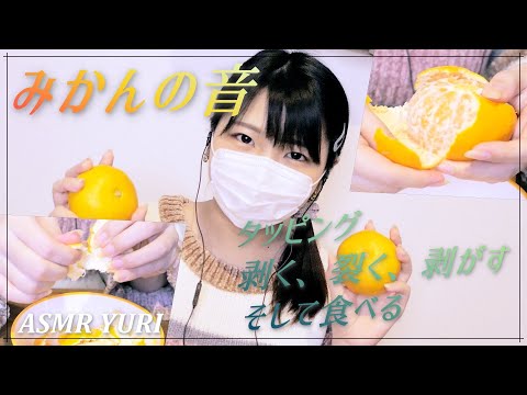 【ASMR】みかんの音（タッピング・皮を剥く/裂く・実を剥がす・食べる）【音フェチ】