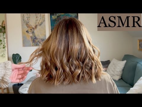 ASMR | STYLING MY SISTER'S BOB 💆🏼‍♀️✨ (hair play, hair brushing, hair curling, spraying, no talking)
