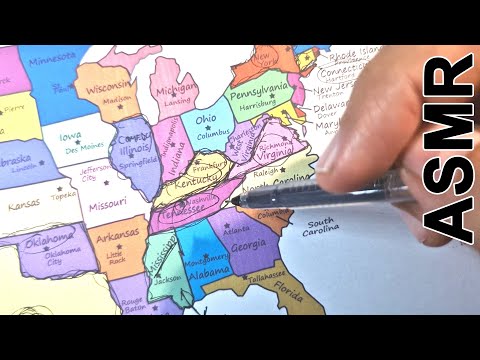 ASMR: U.S. States With the Most Funniest People ✨ | Stats & Facts | ASMR map tracing & whispering