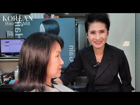 미용실 ASMR #뿌리염색 #흰머리커버 흑갈색으로 깔끔하게~#DyeingRoot #WhiteHairCover with black brown~