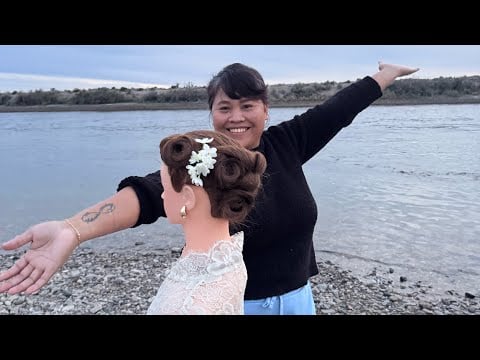 1940's vintage inspired hair design 🌻 ASMR 🌻 Hairstyling with Water Background 💦 Finishing Touches 🌞