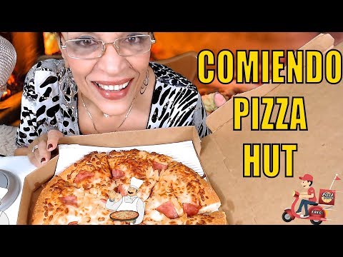 ASMR PIZZA HUT🍕COMIENDO PIZZA HAWAIANA🍕EATING SOUNDS🍕