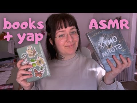 ASMR Books & Yap | clicky whispers, book tapping, tbr list