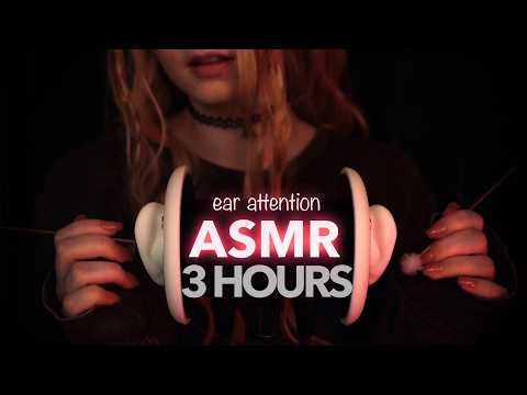 ASMR | 3 HOURS high sensitivity Ear Attention & Nature Ambience - no talking, Rain, Campfire