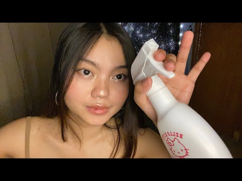 Cleaning your eyes ASMR 👀 ( Spraying sounds, layered sounds, visual triggers…)