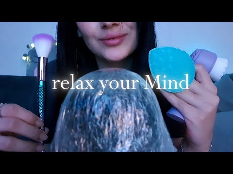 ASMR Relaxation 💙 Brushes + Foam Mic