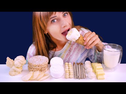 ASMR WHITE CHOCOLATE, CANDY, ICE CREAM, MARSHMALLOW, POCKY 초콜릿 아이스크림, 떠먹는 마쉬멜로우, 먹방 EATING SOUNDS