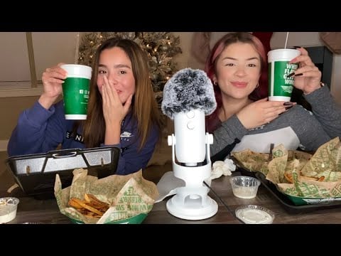 ASMR wingstop mukbang ( Q&A with my bestie) ❤️