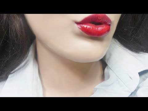 ASMR Red Lipstick Kiss!❤️ + Whispering