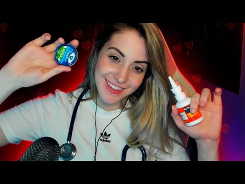 ASMR - NAMORADA CARINHOSA MÉDICA CUIDANDO DE VOCÊ 👩‍⚕🥰