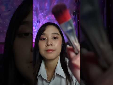 ASMR Brushing your face with Noise Canceling 🎶 #asmr #shorts #snowfall #fishbowleffect