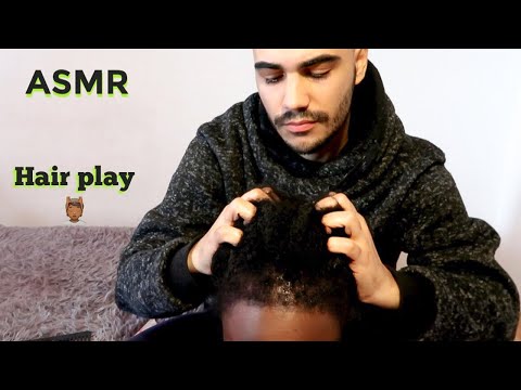 ASMR Hair Greasing, Lifting, Texture Check & Deep Massage 💆🏾