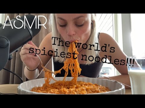 ASMR 1000 Special | Eating The World’s Spiciest Noodles 🍜🔥🥵