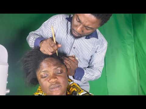 Asmr relaxing scalp checking and scalp scratching