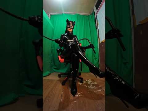 Catwoman Shiny Outfit Modeling PVC Leather teaser
