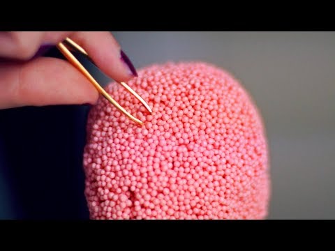 ASMR/Whisper. Play Foam Over The Microphone