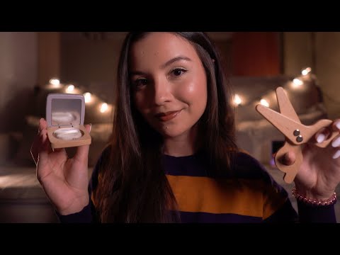 ASMR | atenção pessoal com objetos de madeira (corte de cabelo, chapinha e maquiagem) 🧡🪵