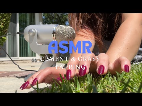 ASMR Cement Tapping and Grass Scratching *tingly*